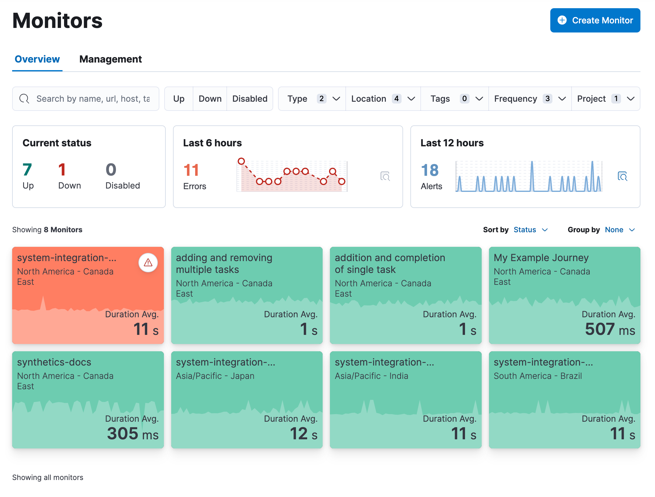 Synthetics UI